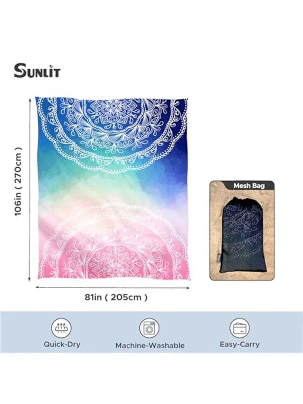 Sandproof Beach Blanket Waterproof Picnic Mat Large Outdoor Camping Travel Rug